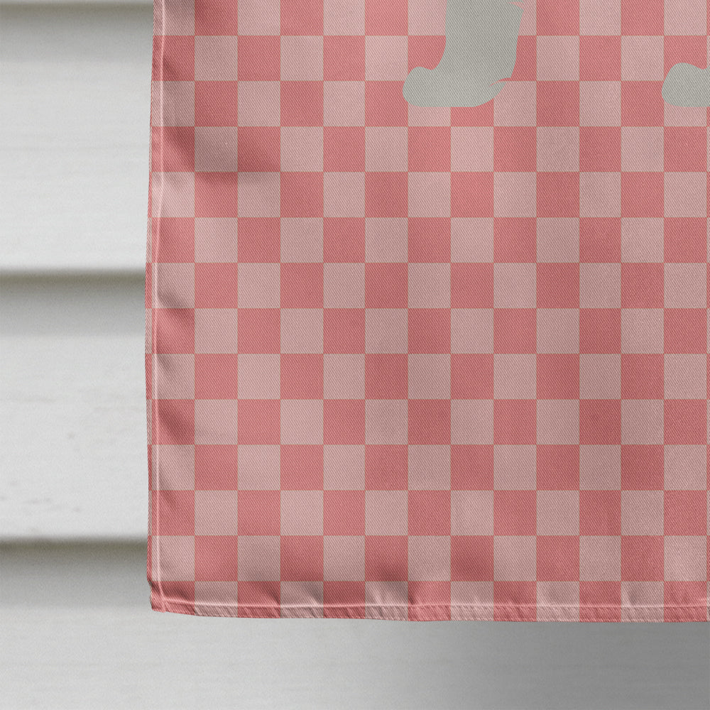 White Arctic Fox Pink Check Flag Canvas House Size BB7877CHF  the-store.com.
