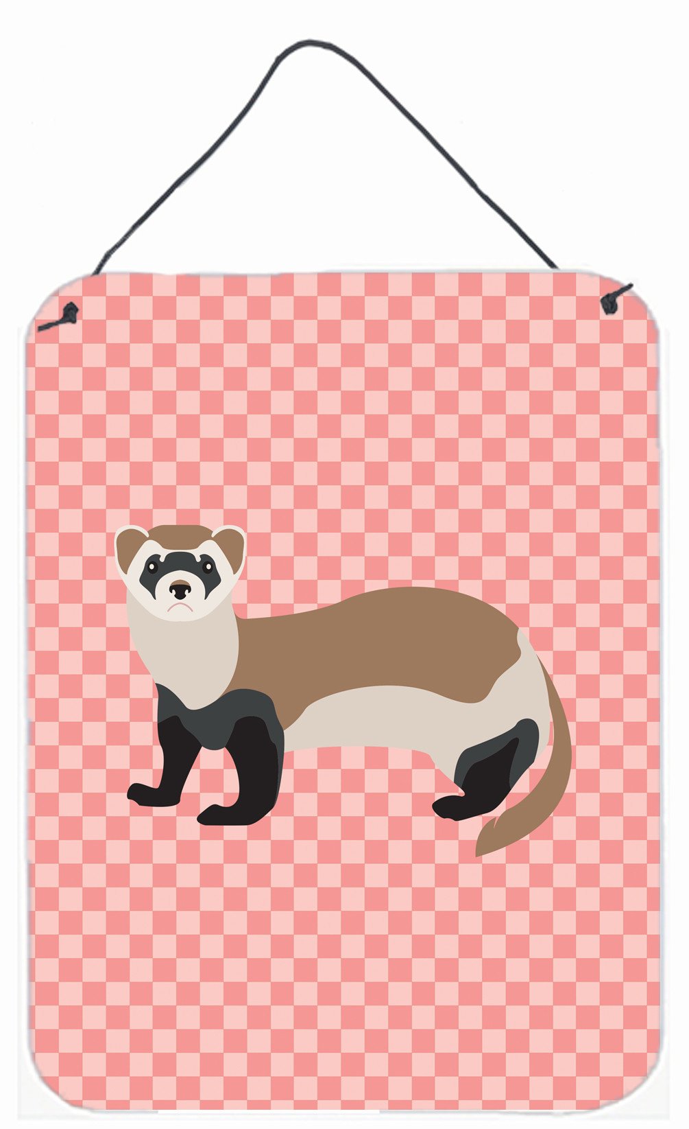 Ferret Pink Check Wall or Door Hanging Prints BB7878DS1216 by Caroline's Treasures