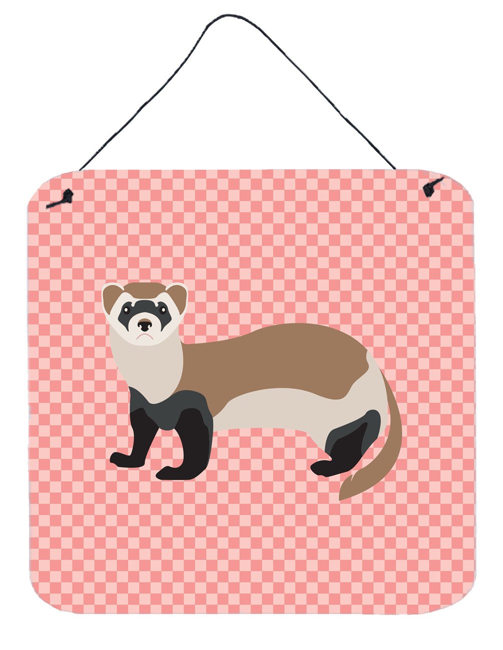 Ferret Pink Check Wall or Door Hanging Prints BB7878DS66 by Caroline&#39;s Treasures
