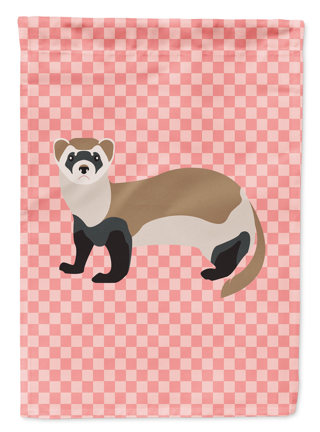 Ferret Pink Check Flag Garden Size  the-store.com.