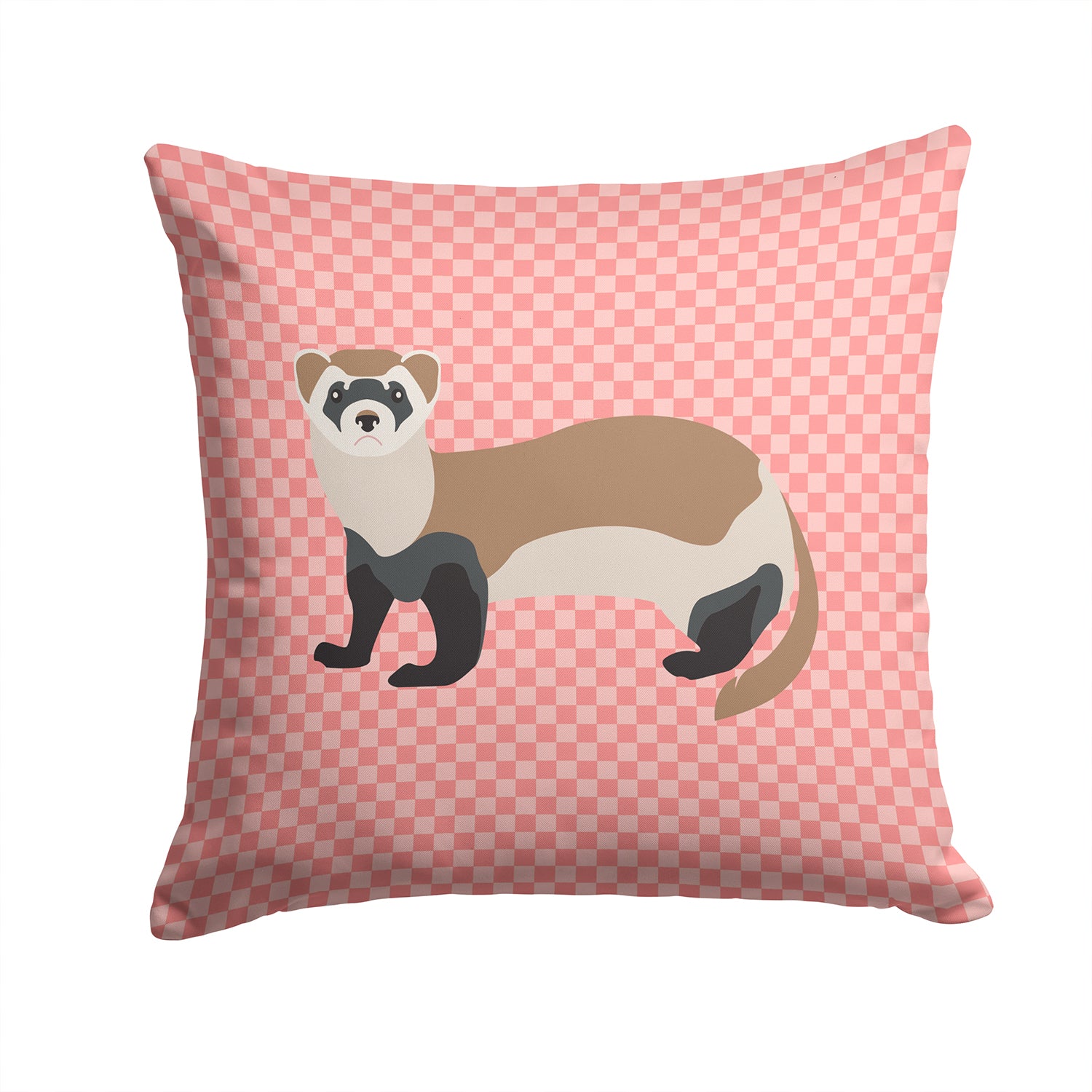 Ferret Pink Check Fabric Decorative Pillow BB7878PW1414 - the-store.com