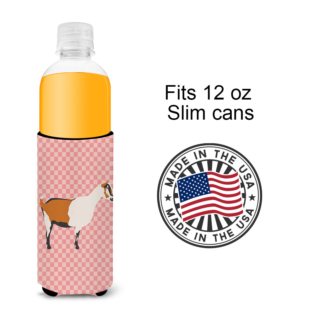 Alpine Goat Pink Check  Ultra Hugger for slim cans