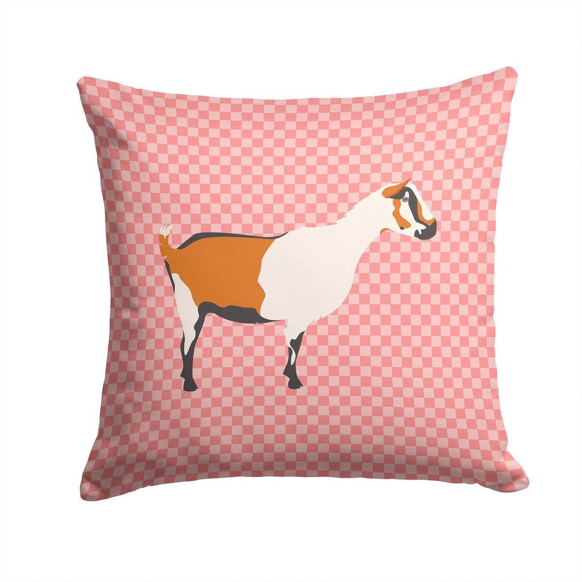 Alpine Goat Pink Check Fabric Decorative Pillow - the-store.com