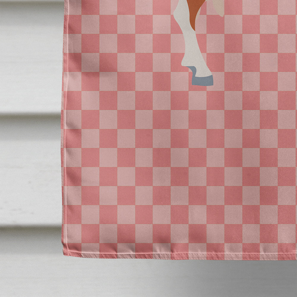 Toggenburger Goat Pink Check Flag Canvas House Size BB7881CHF