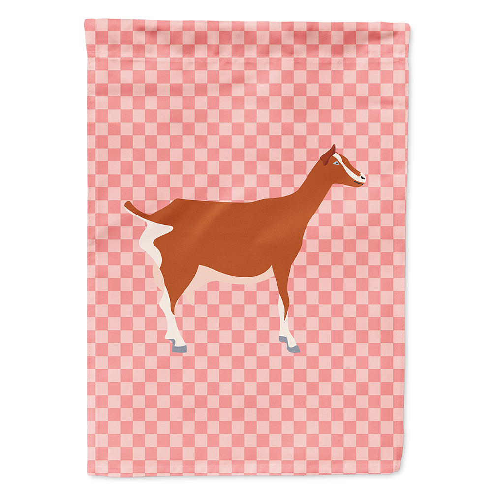 Toggenburger Goat Pink Check Flag Canvas House Size BB7881CHF  the-store.com.