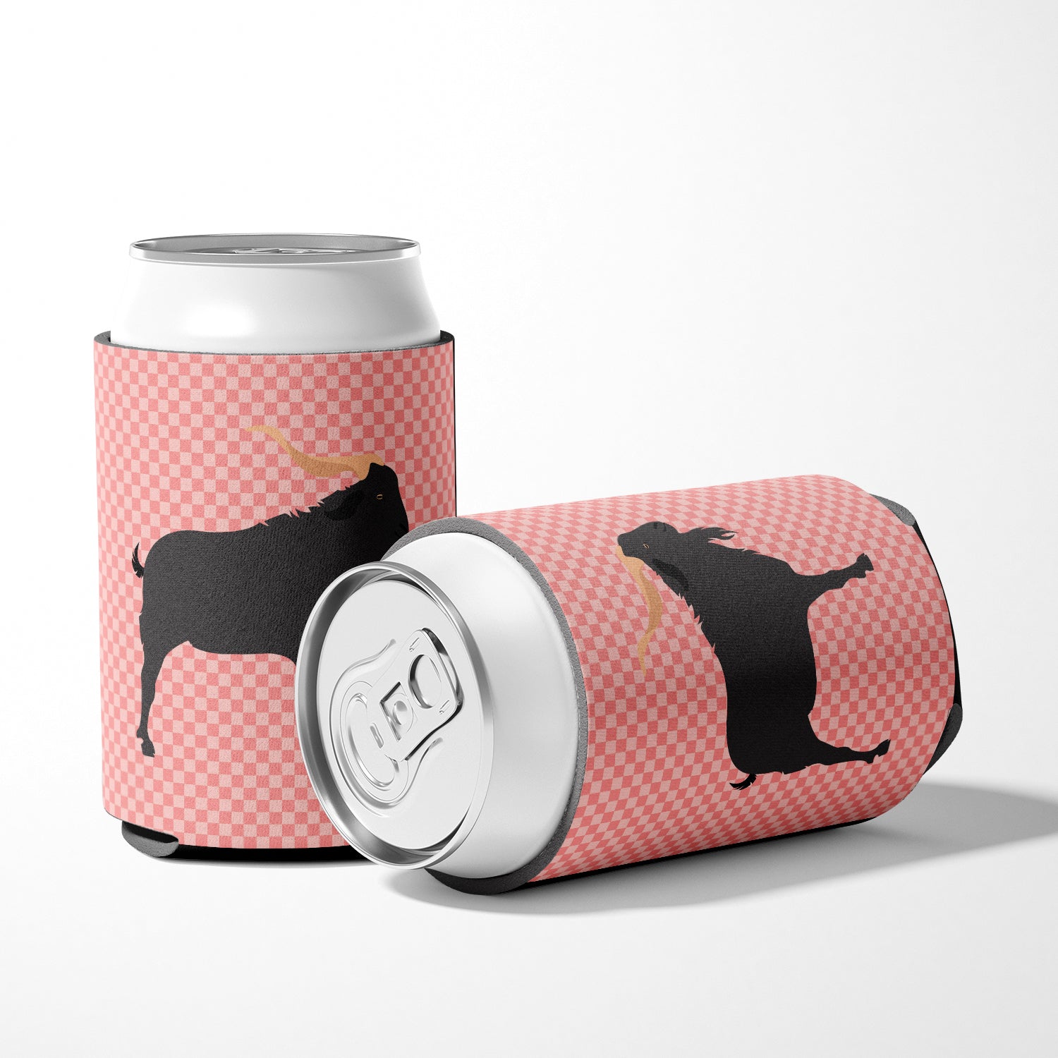 Verata Goat Pink Check Can or Bottle Hugger BB7882CC