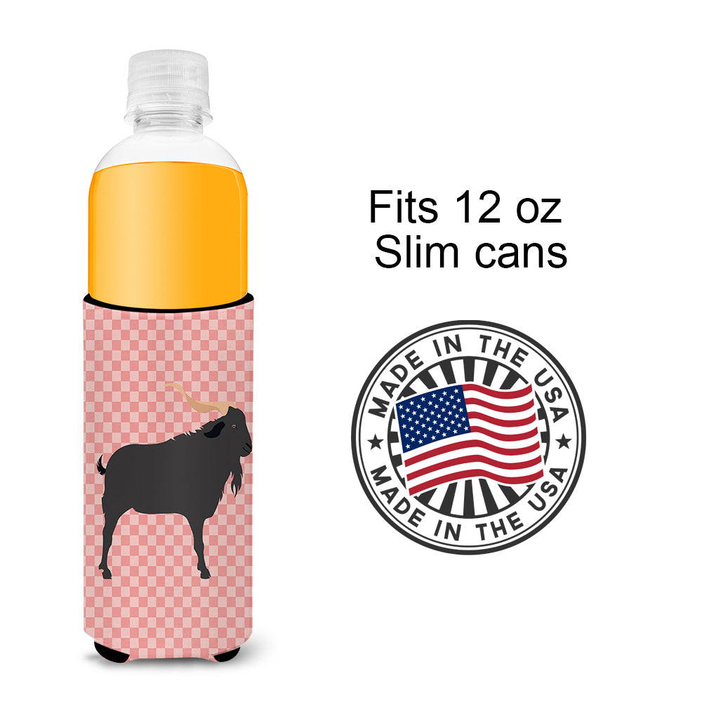 Verata Goat Pink Check  Ultra Hugger for slim cans