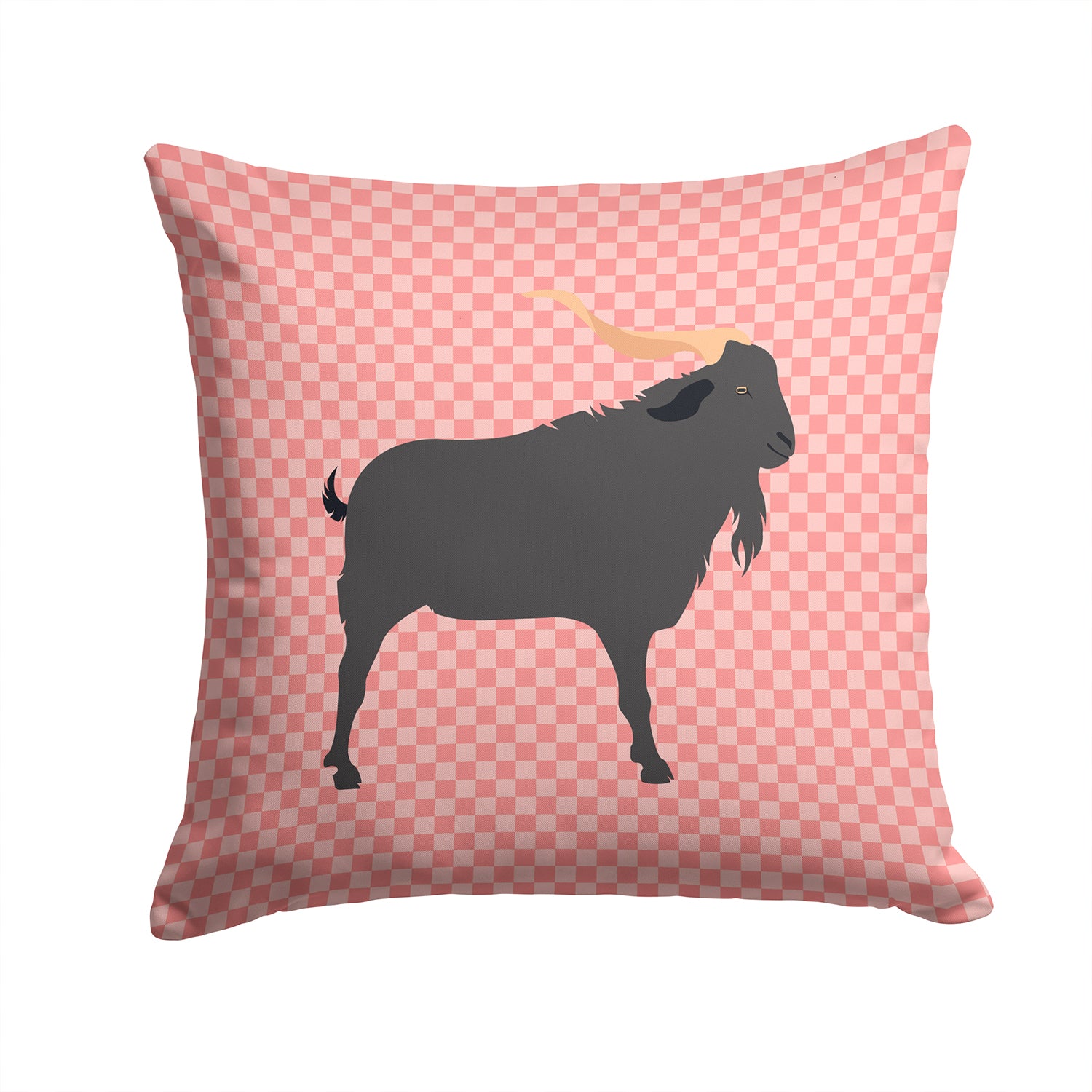 Verata Goat Pink Check Fabric Decorative Pillow BB7882PW1414 - the-store.com