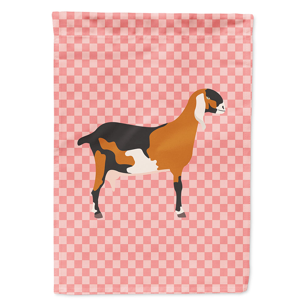 Anglo-nubian Nubian Goat Pink Check Flag Canvas House Size BB7883CHF