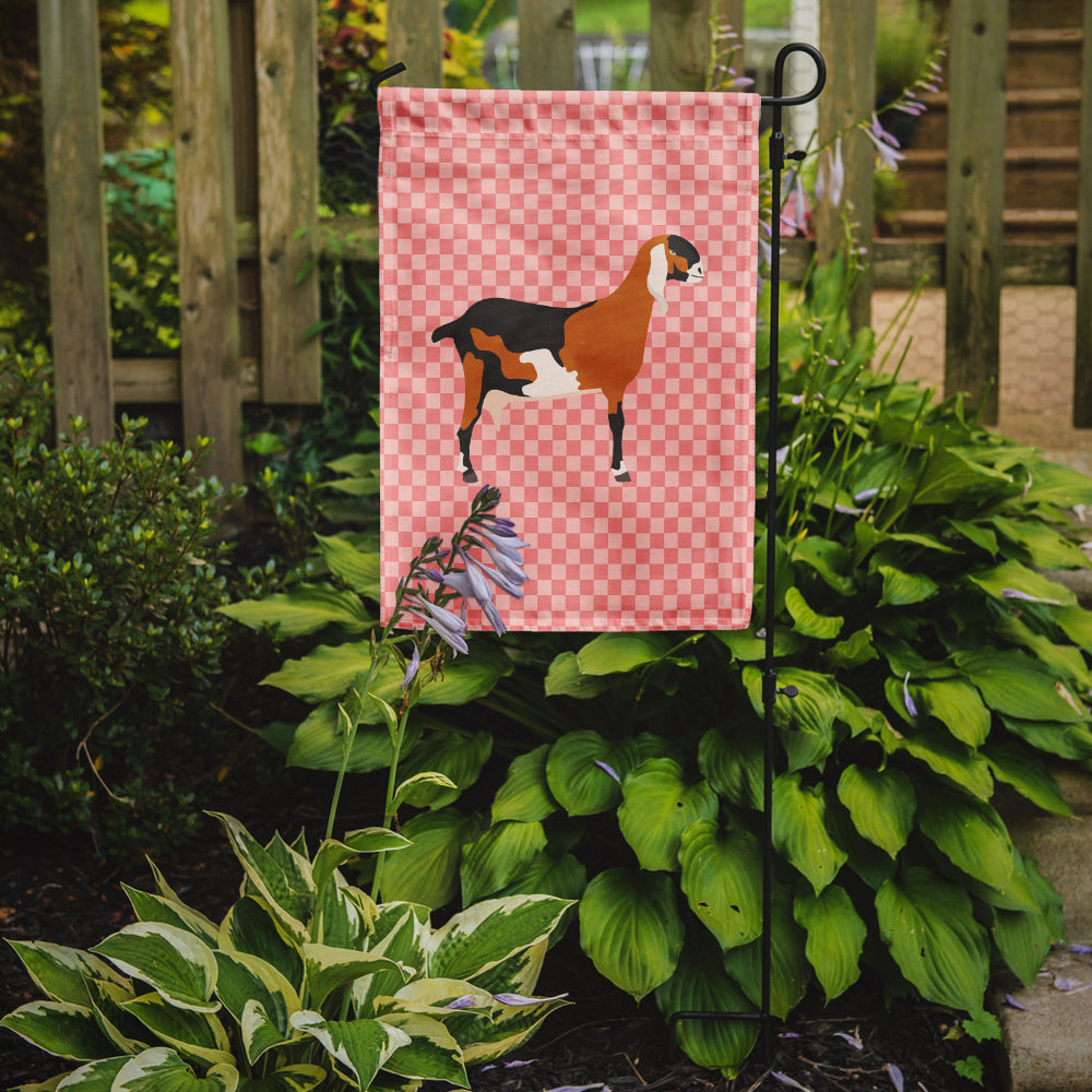 Anglo-nubian Nubian Goat Pink Check Flag Garden Size  the-store.com.