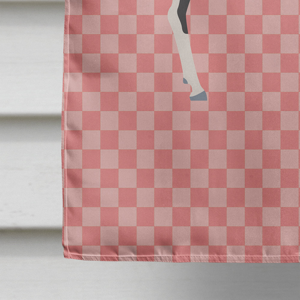 Black Bengal Goat Pink Check Flag Canvas House Size BB7884CHF