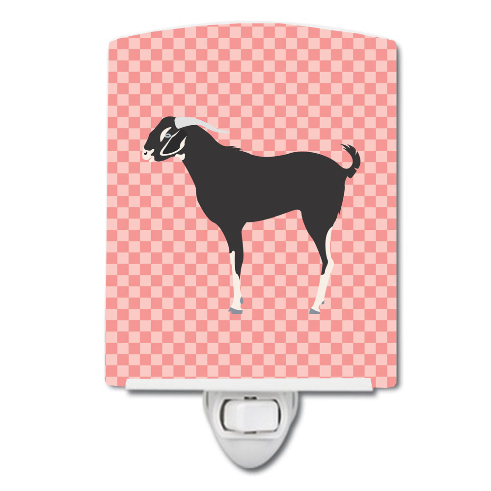 Black Bengal Goat Pink Check Ceramic Night Light BB7884CNL - the-store.com
