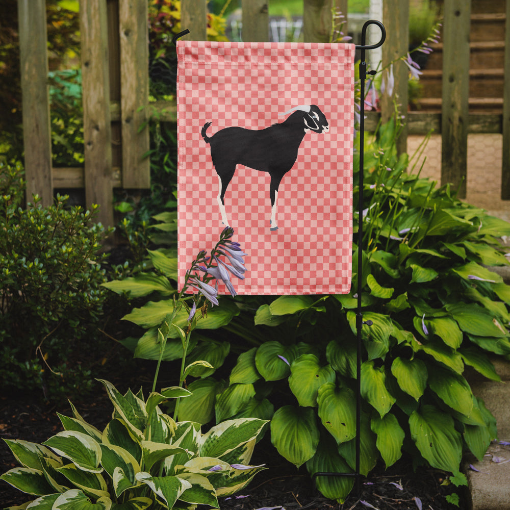 Black Bengal Goat Pink Check Flag Garden Size