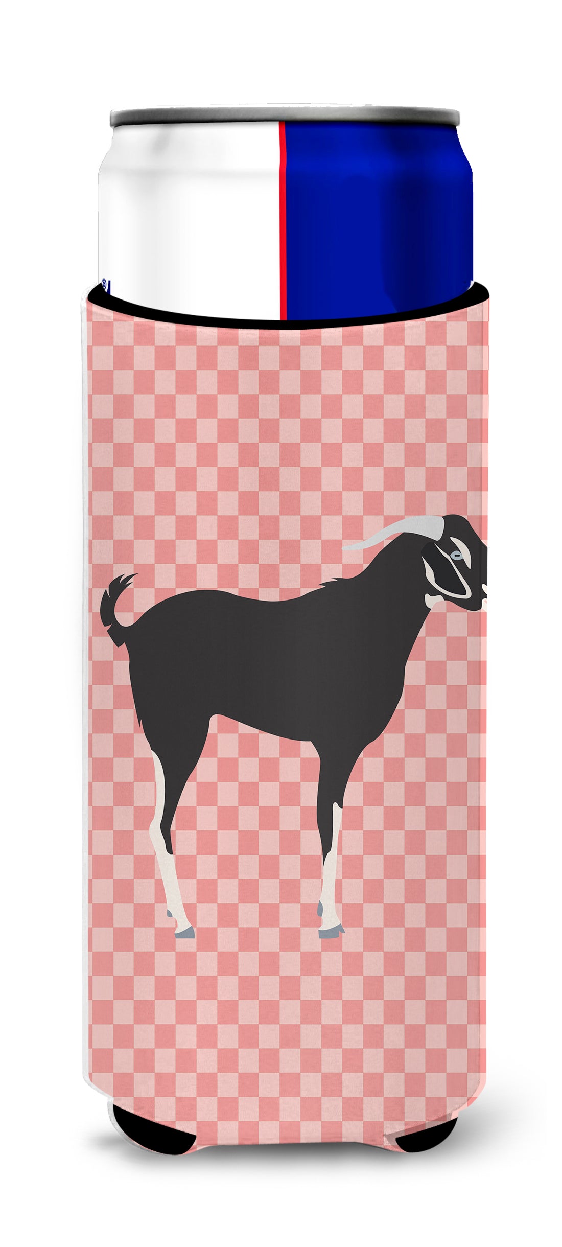 Black Bengal Goat Pink Check  Ultra Hugger for slim cans  the-store.com.