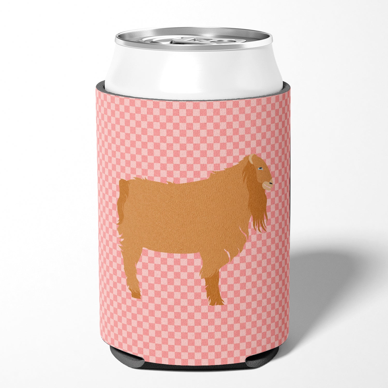 American Lamancha Goat Pink Check Can or Bottle Hugger BB7885CC