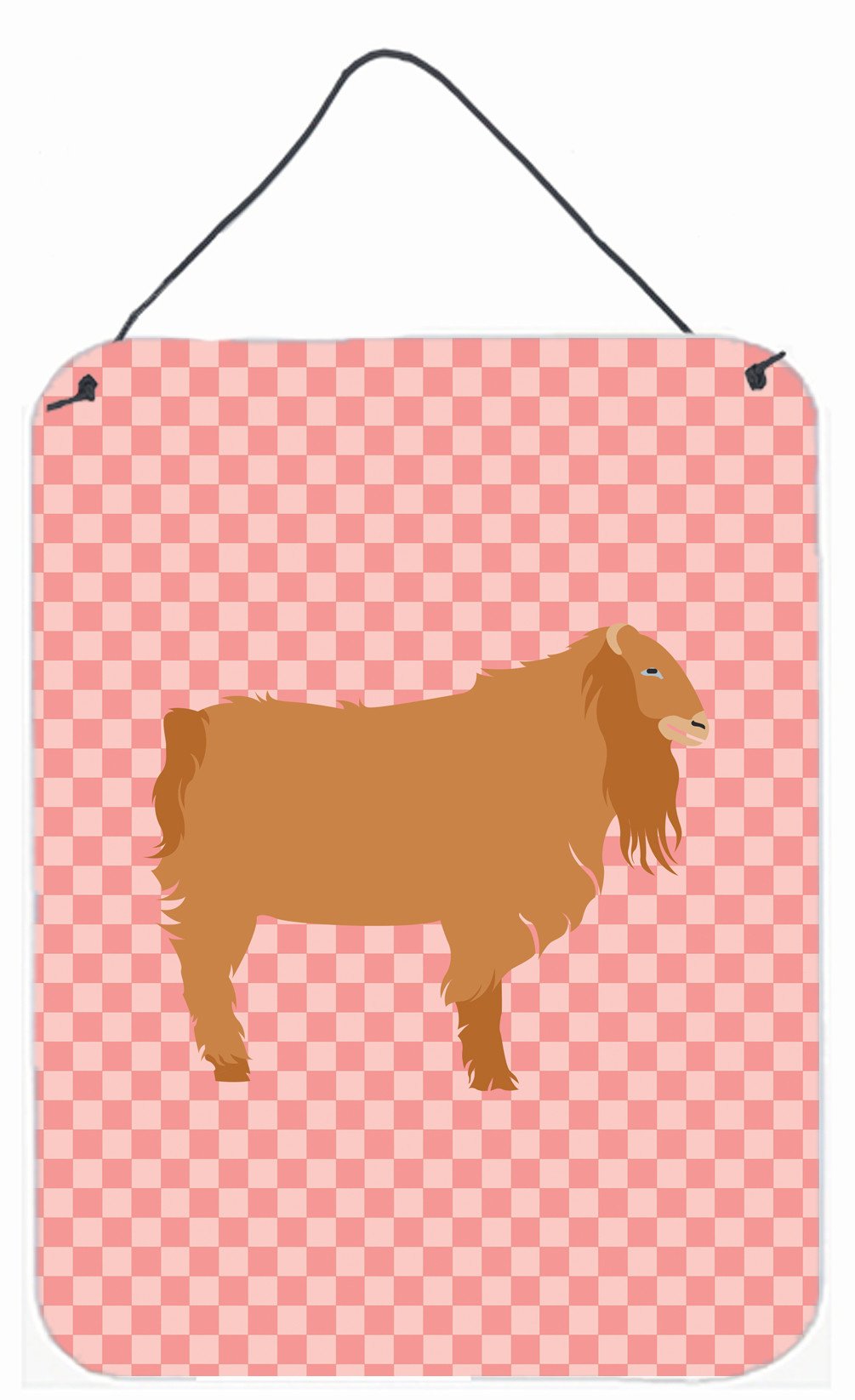 American Lamancha Goat Pink Check Wall or Door Hanging Prints BB7885DS1216 by Caroline&#39;s Treasures