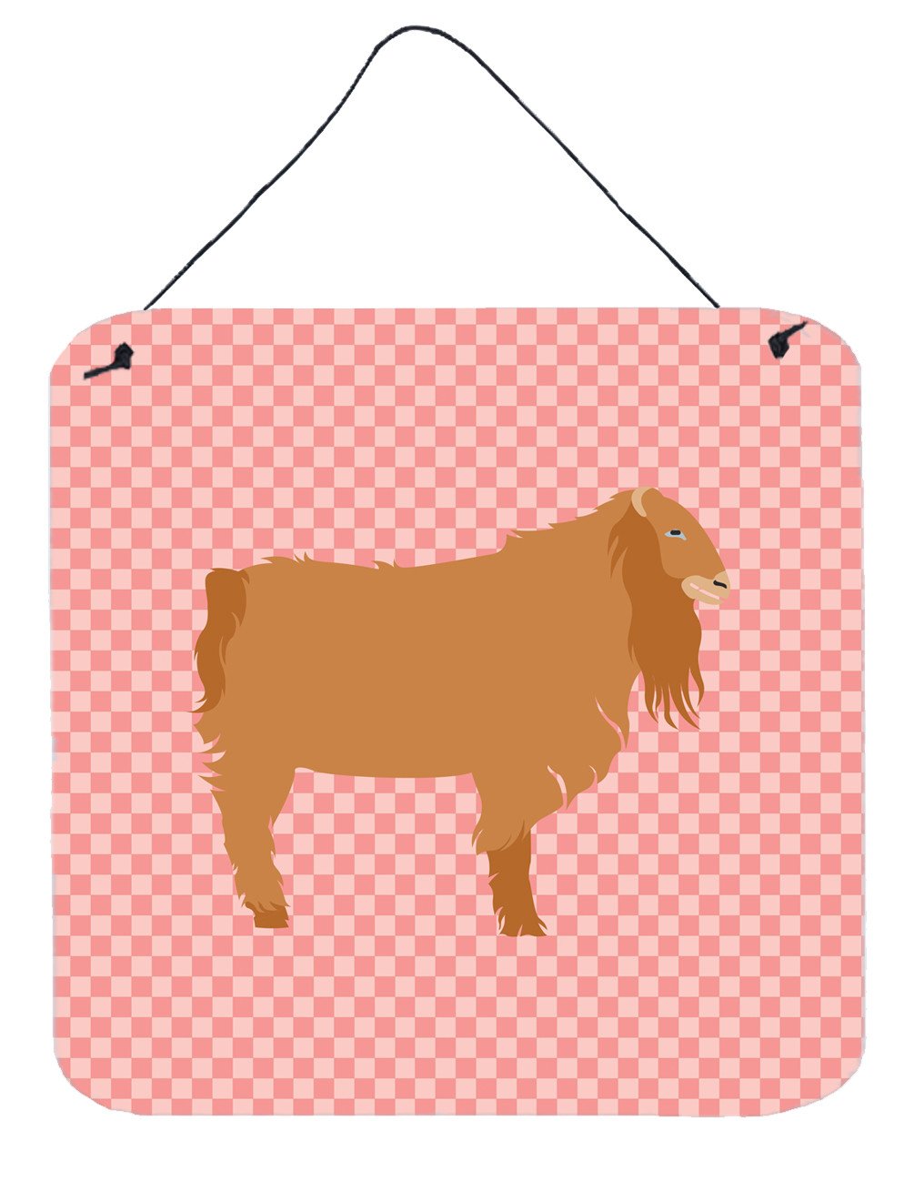 American Lamancha Goat Pink Check Wall or Door Hanging Prints BB7885DS66 by Caroline&#39;s Treasures
