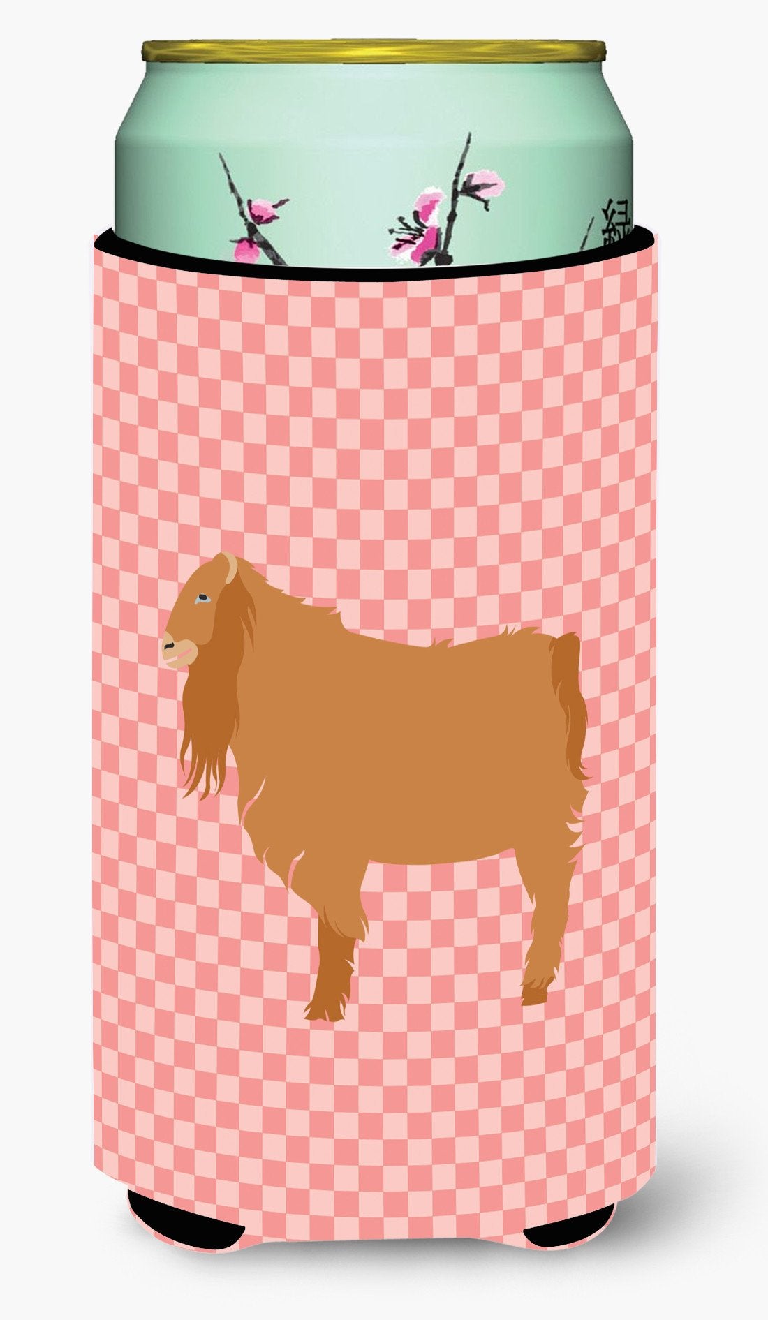 American Lamancha Goat Pink Check Tall Boy Beverage Insulator Hugger BB7885TBC by Caroline&#39;s Treasures