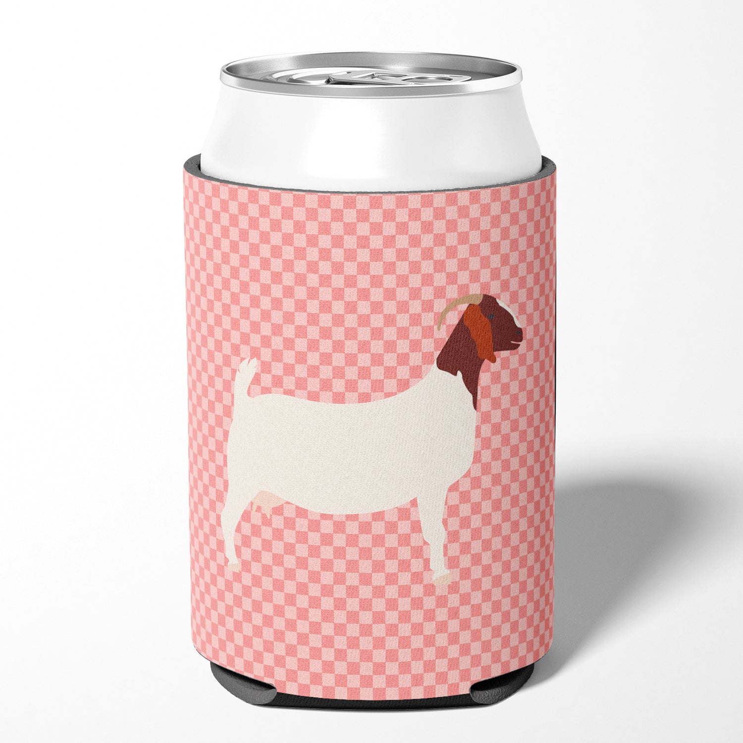 Boer Goat Pink Check Can or Bottle Hugger BB7886CC  the-store.com.