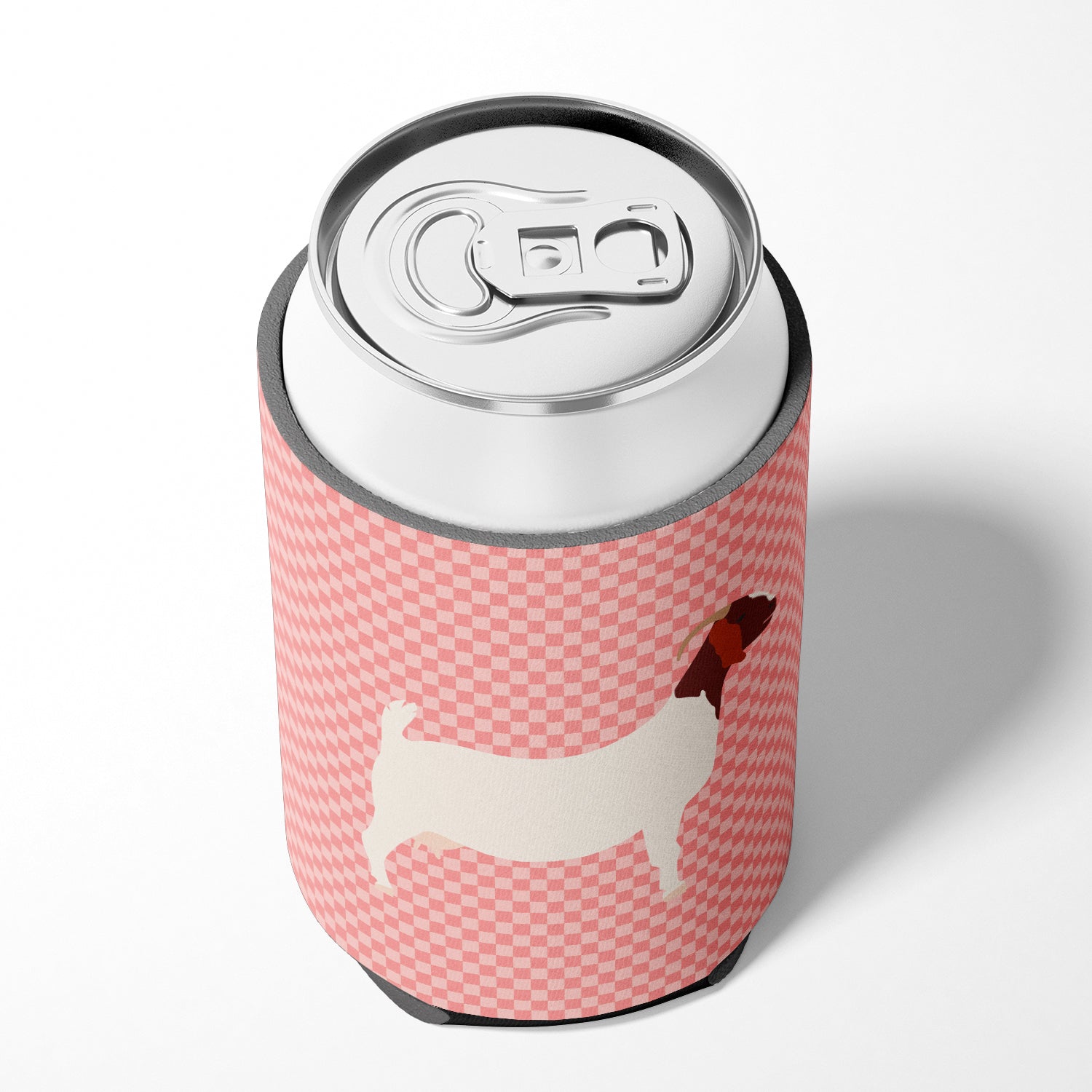 Boer Goat Pink Check Can or Bottle Hugger BB7886CC