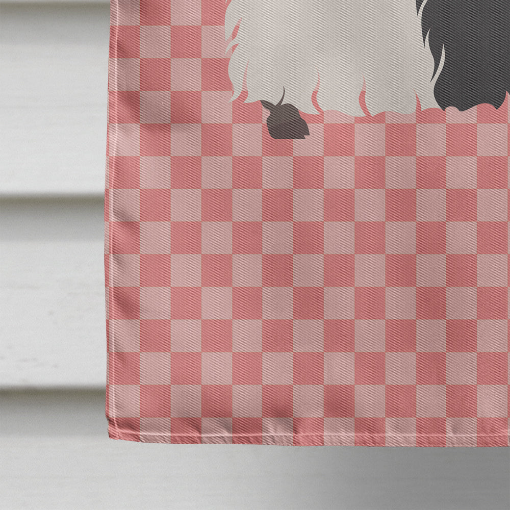 Welsh Black-Necked Goat Pink Check Flag Canvas House Size BB7887CHF
