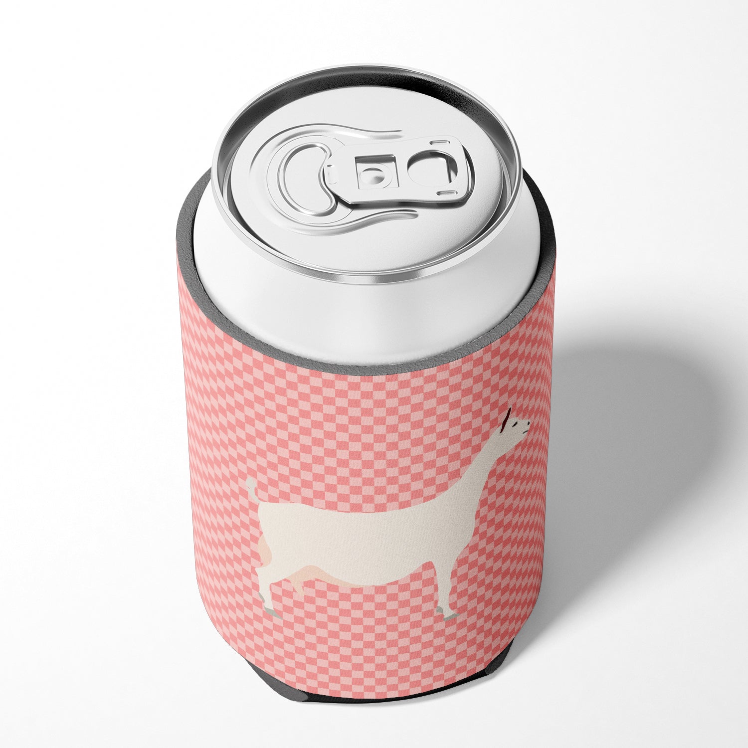 Saanen Goat Pink Check Can or Bottle Hugger BB7889CC  the-store.com.