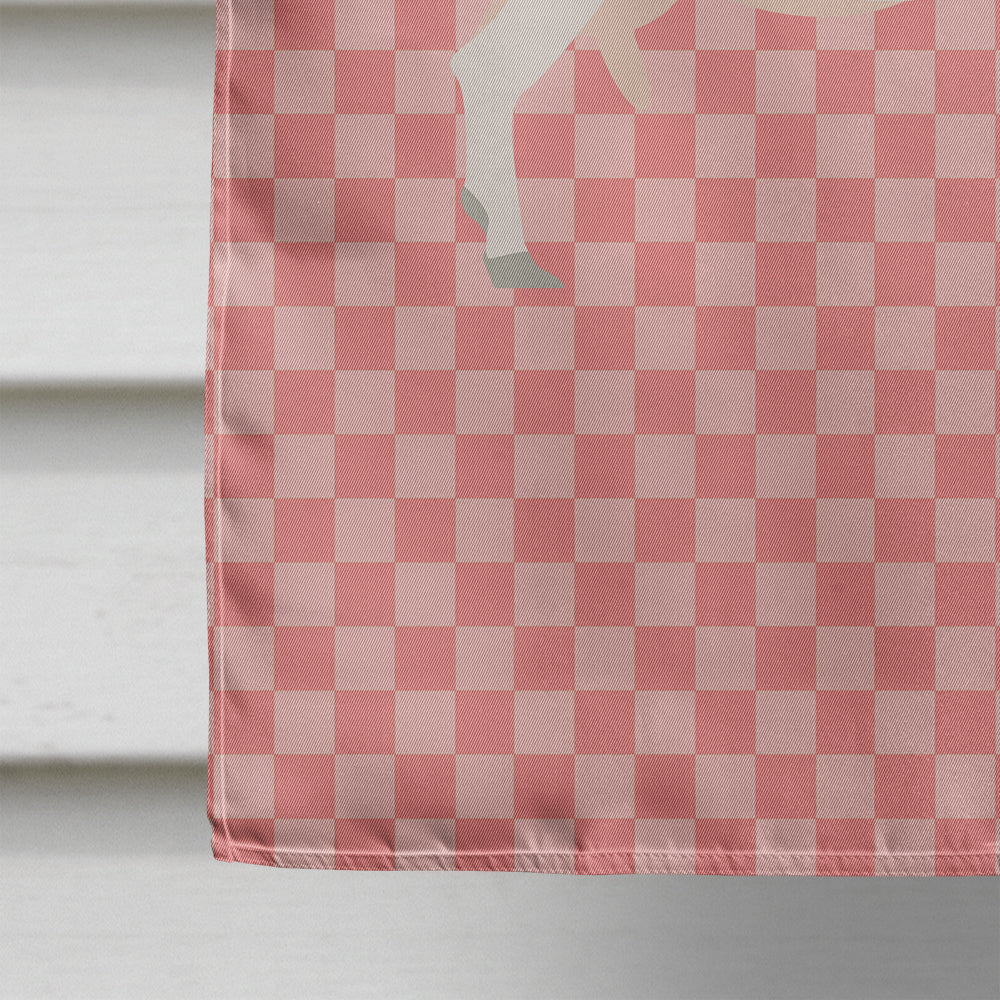 Saanen Goat Pink Check Flag Canvas House Size BB7889CHF