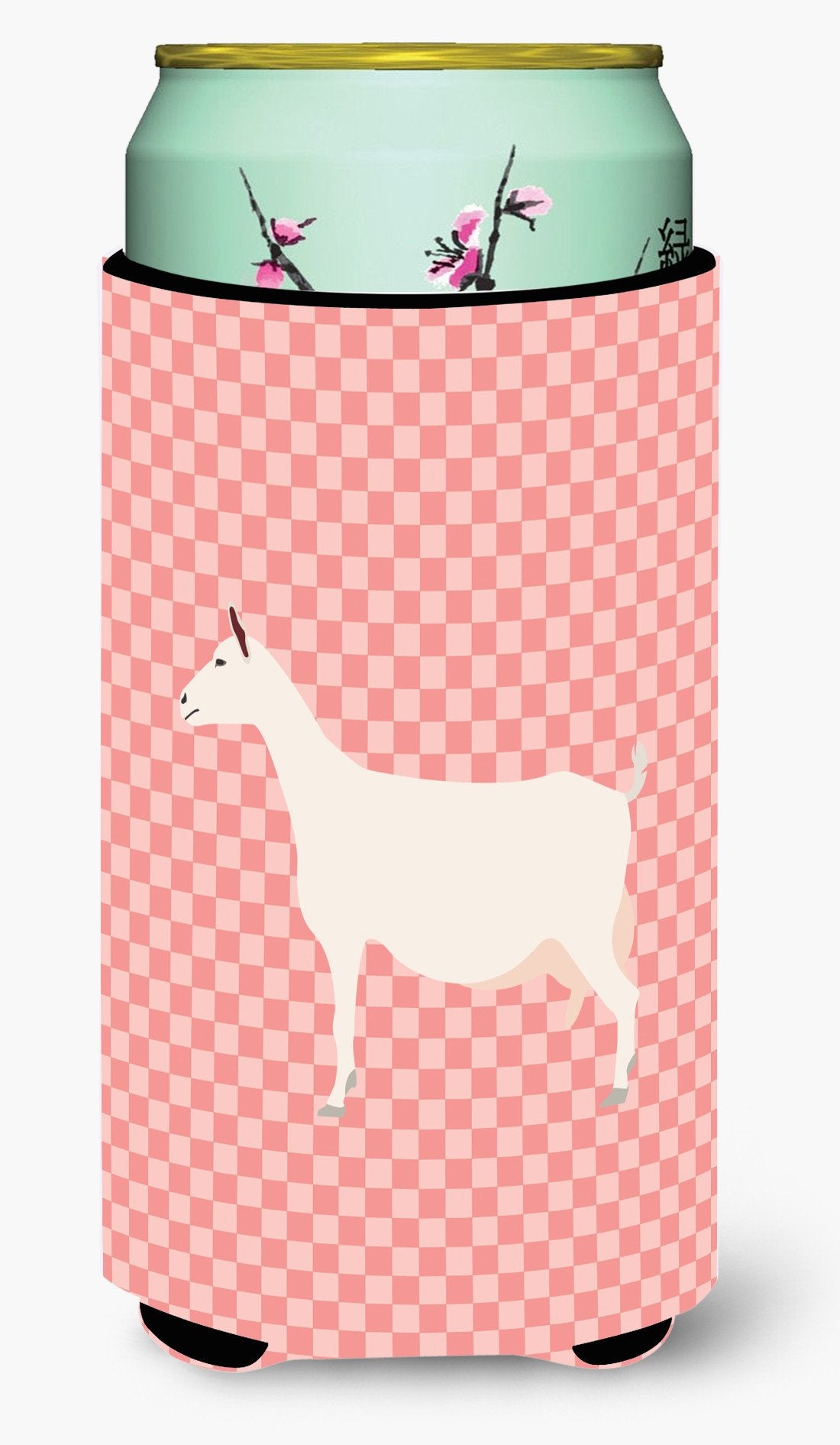 Saanen Goat Pink Check Tall Boy Beverage Insulator Hugger BB7889TBC by Caroline&#39;s Treasures