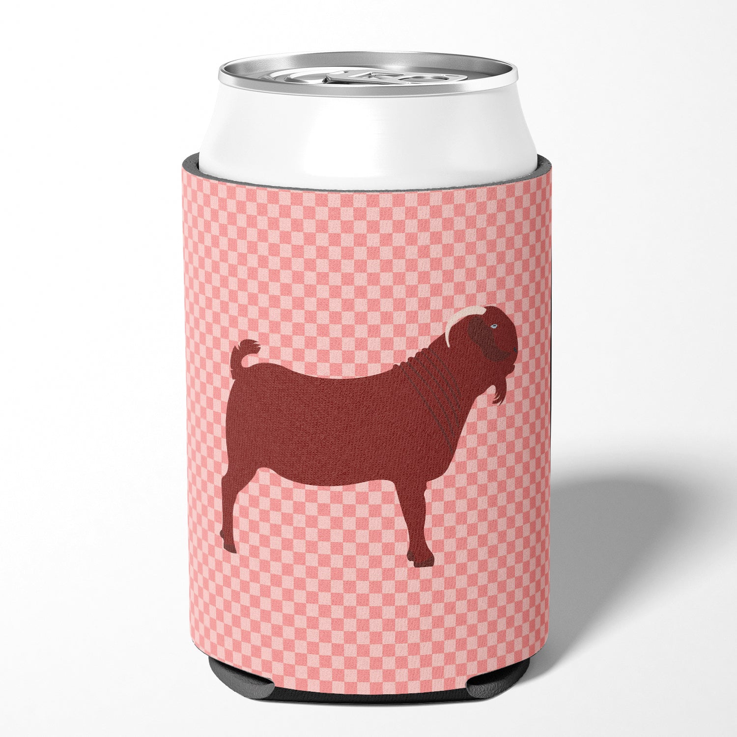 Kalahari Red Goat Pink Check Can or Bottle Hugger BB7891CC  the-store.com.