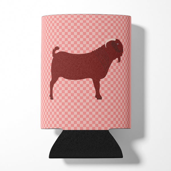 Kalahari Red Goat Pink Check Can or Bottle Hugger BB7891CC