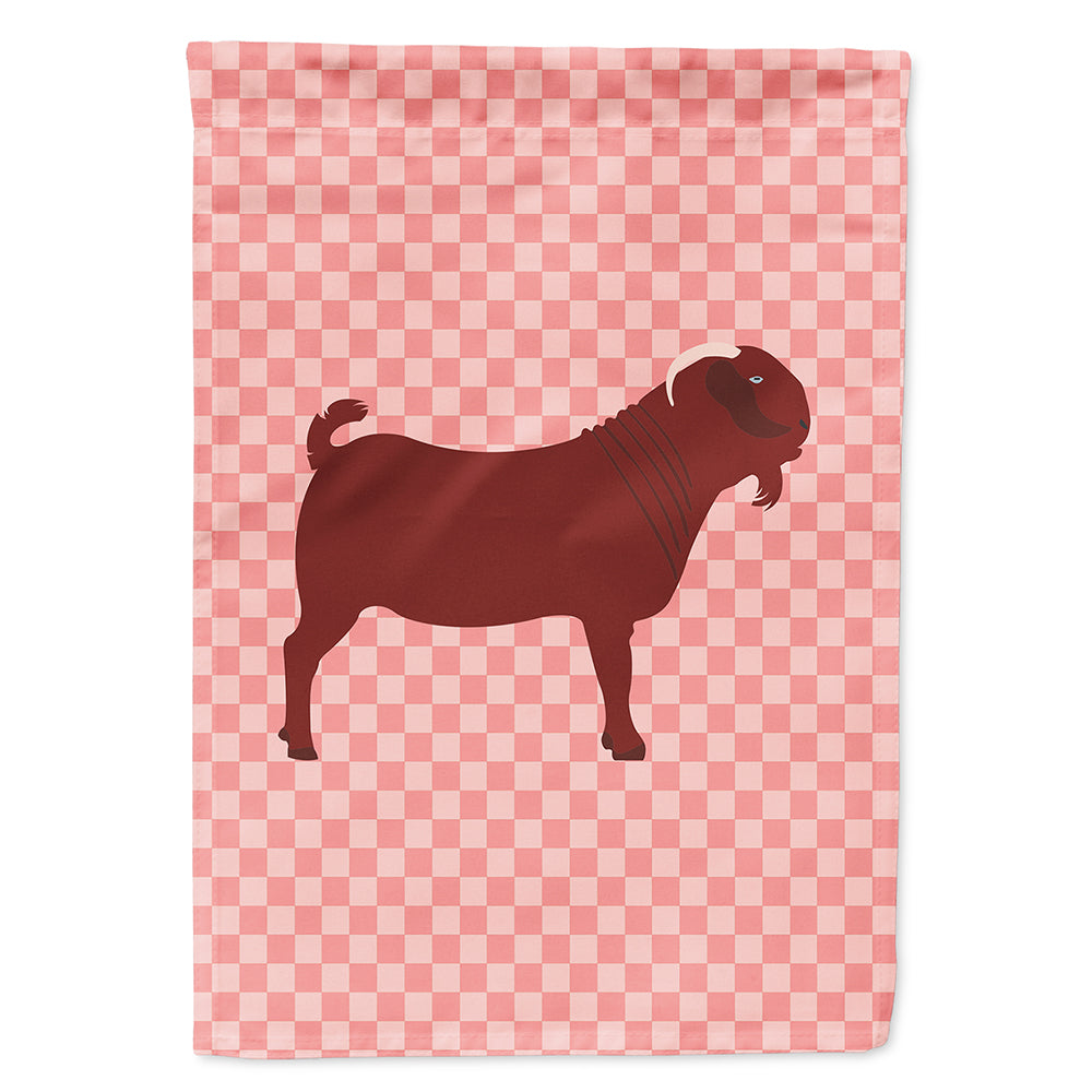 Kalahari Red Goat Pink Check Flag Canvas House Size BB7891CHF