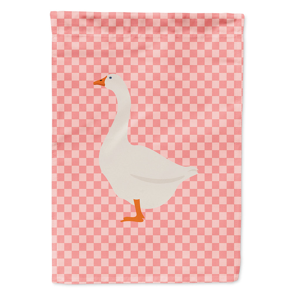 Embden Goose Pink Check Flag Canvas House Size BB7892CHF  the-store.com.