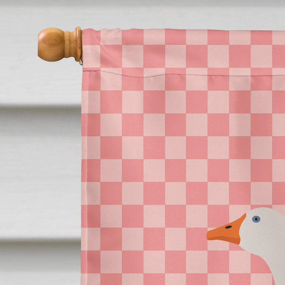 Embden Goose Pink Check Flag Canvas House Size BB7892CHF  the-store.com.