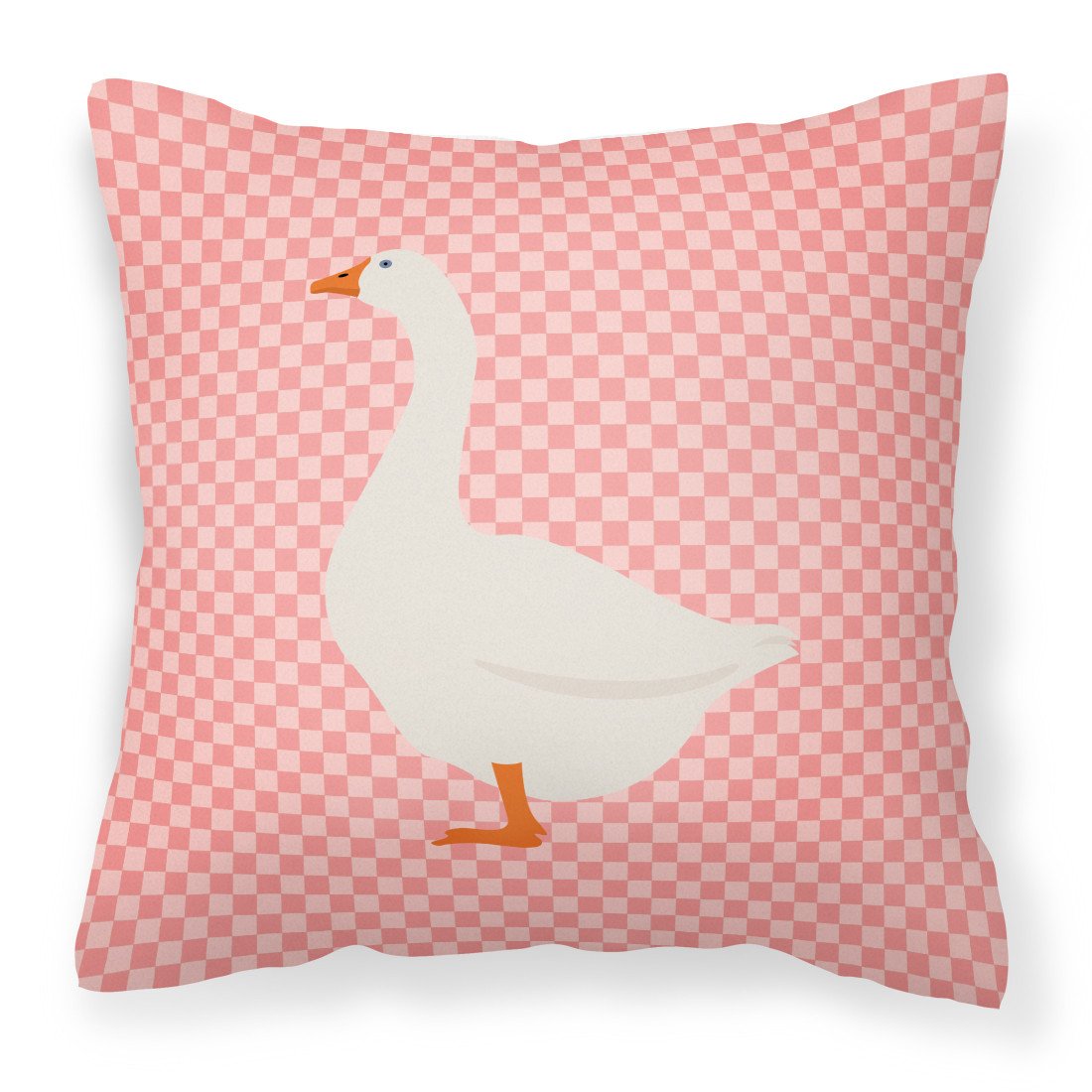 Embden Goose Pink Check Fabric Decorative Pillow BB7892PW1818 by Caroline&#39;s Treasures