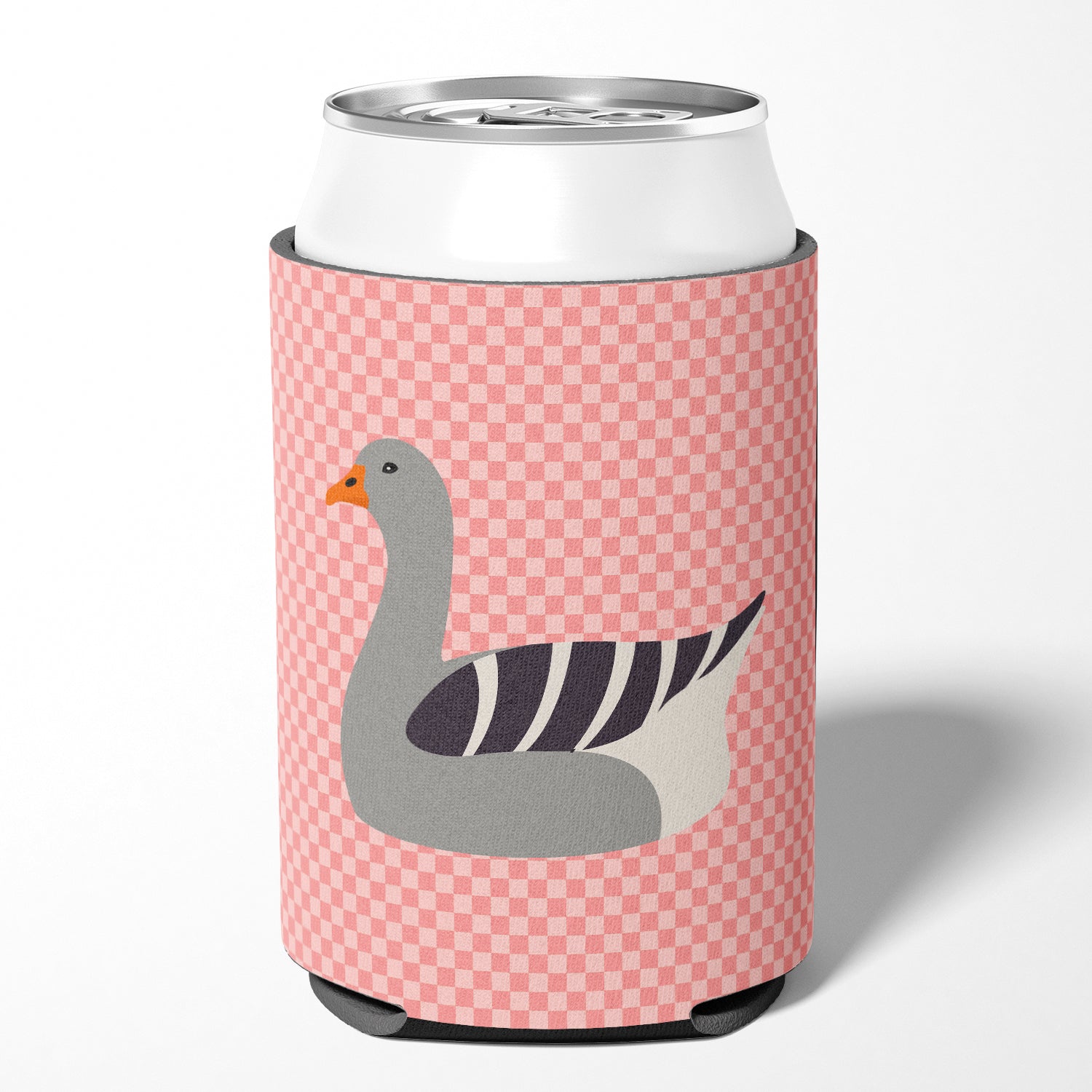 Pilgrim Goose Pink Check Can or Bottle Hugger BB7893CC  the-store.com.