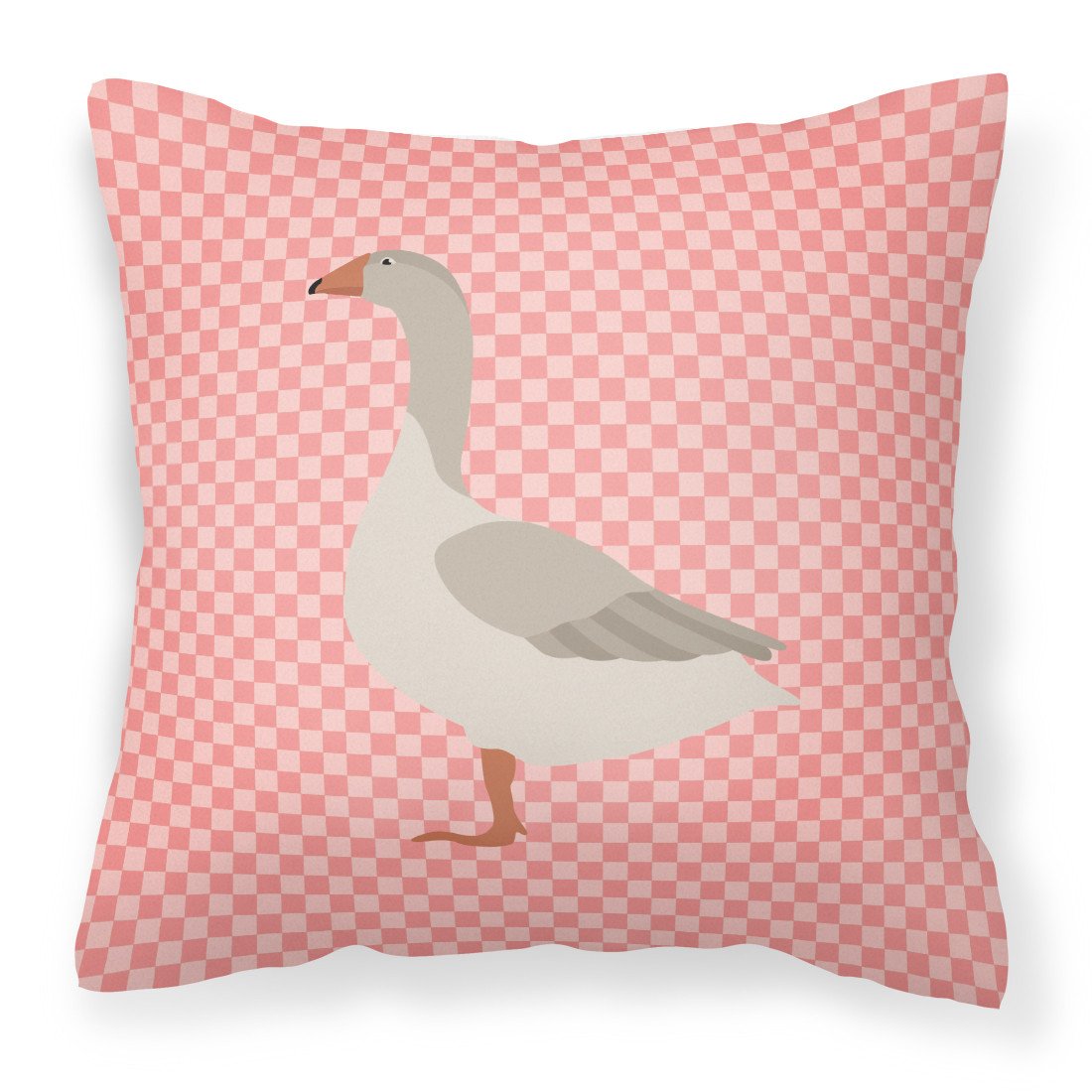 Steinbacher Goose Pink Check Fabric Decorative Pillow BB7894PW1818 by Caroline's Treasures