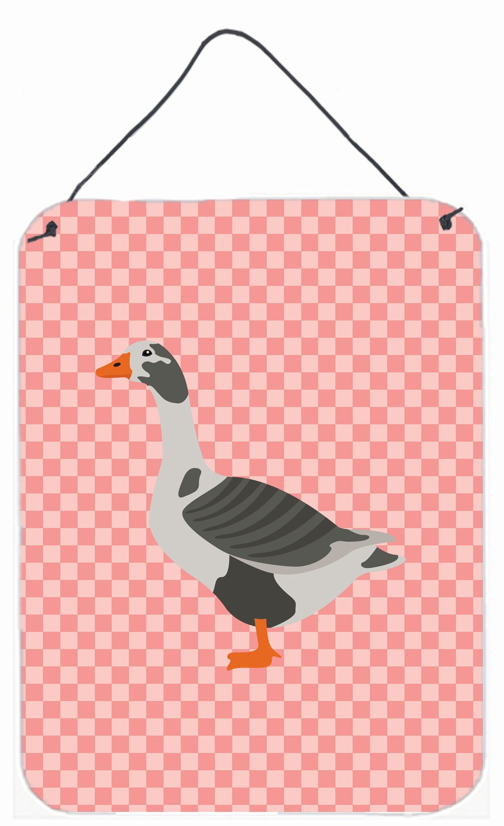 West of England Goose Pink Check Wall or Door Hanging Prints BB7895DS1216 by Caroline's Treasures