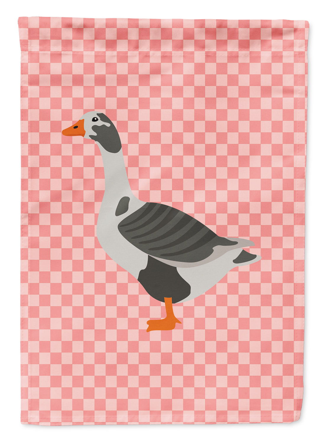 West of England Goose Pink Check Flag Garden Size  the-store.com.