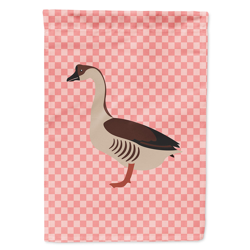 Chinese Goose Pink Check Flag Canvas House Size BB7896CHF