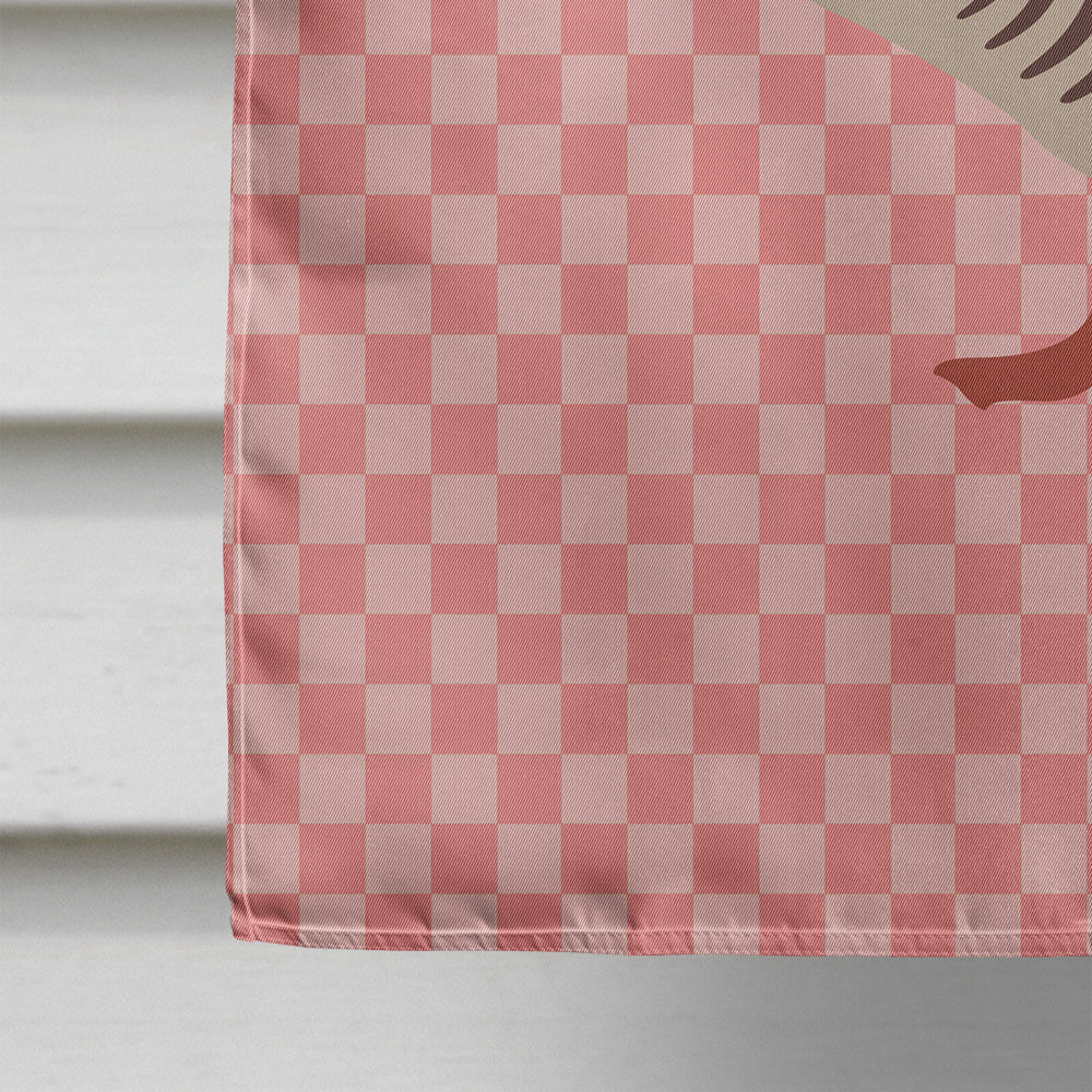 Chinese Goose Pink Check Flag Canvas House Size BB7896CHF  the-store.com.