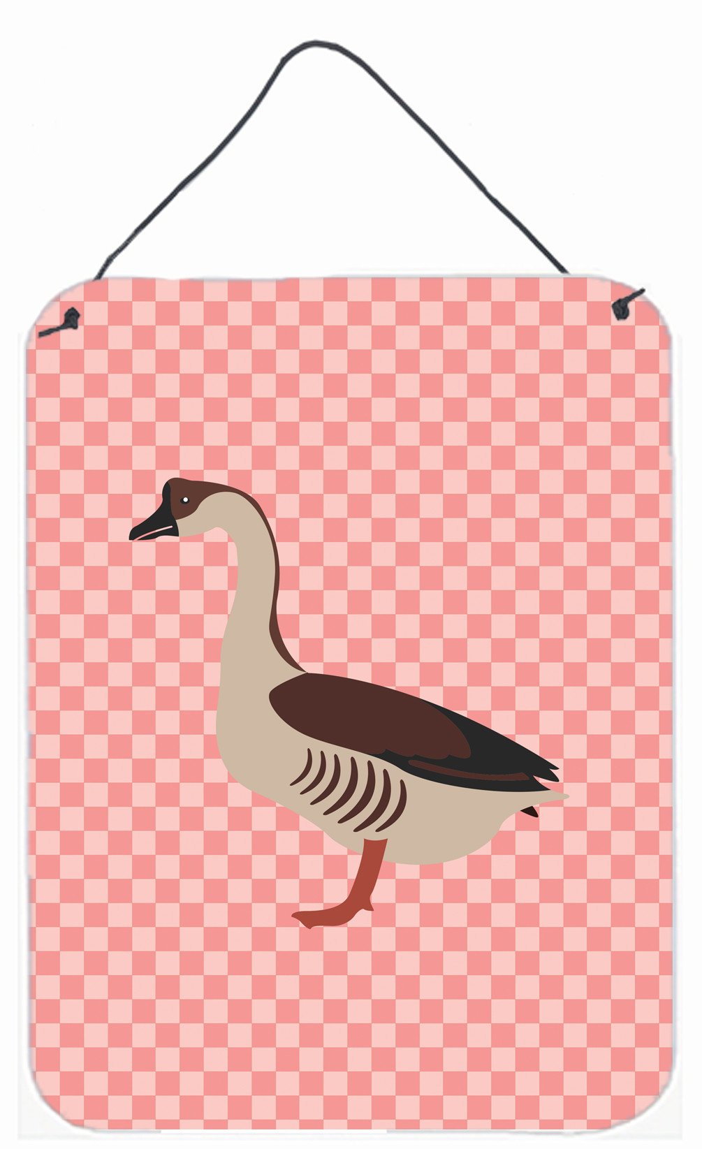 Chinese Goose Pink Check Wall or Door Hanging Prints BB7896DS1216 by Caroline's Treasures