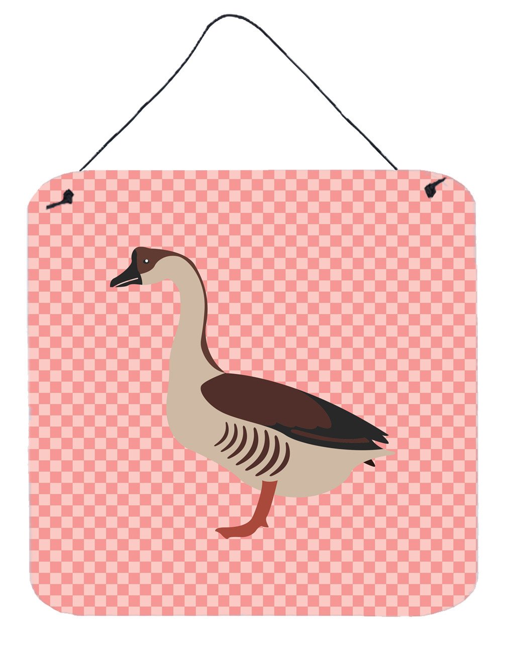 Chinese Goose Pink Check Wall or Door Hanging Prints BB7896DS66 by Caroline&#39;s Treasures
