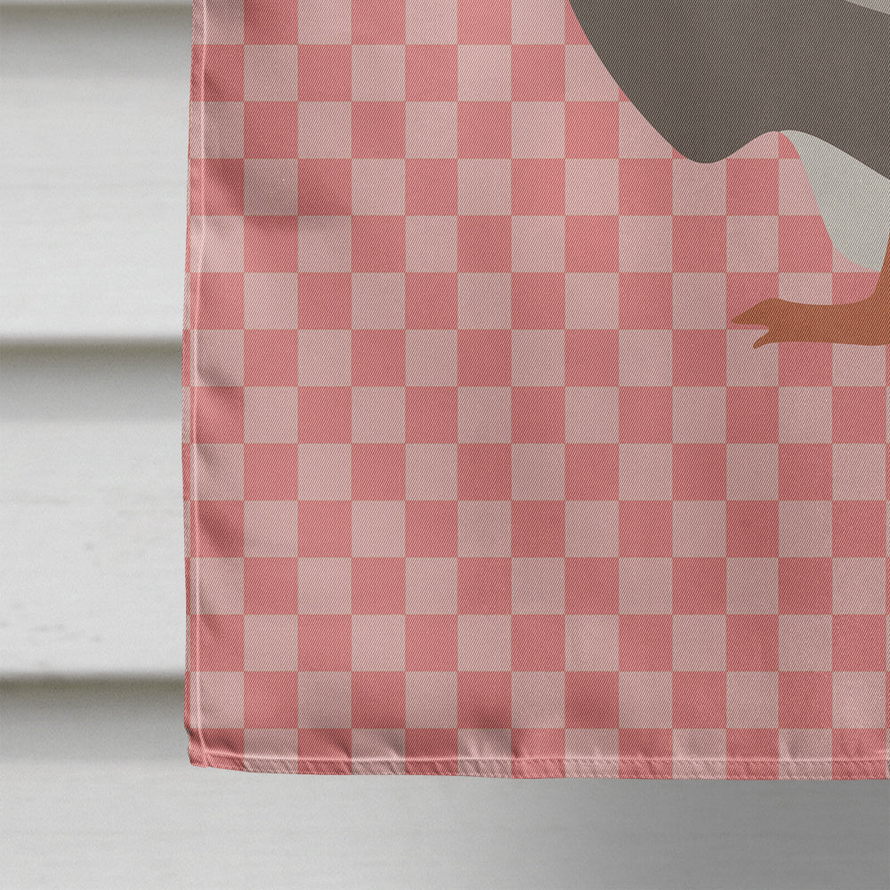 Toulouse Goose Pink Check Flag Canvas House Size BB7897CHF  the-store.com.