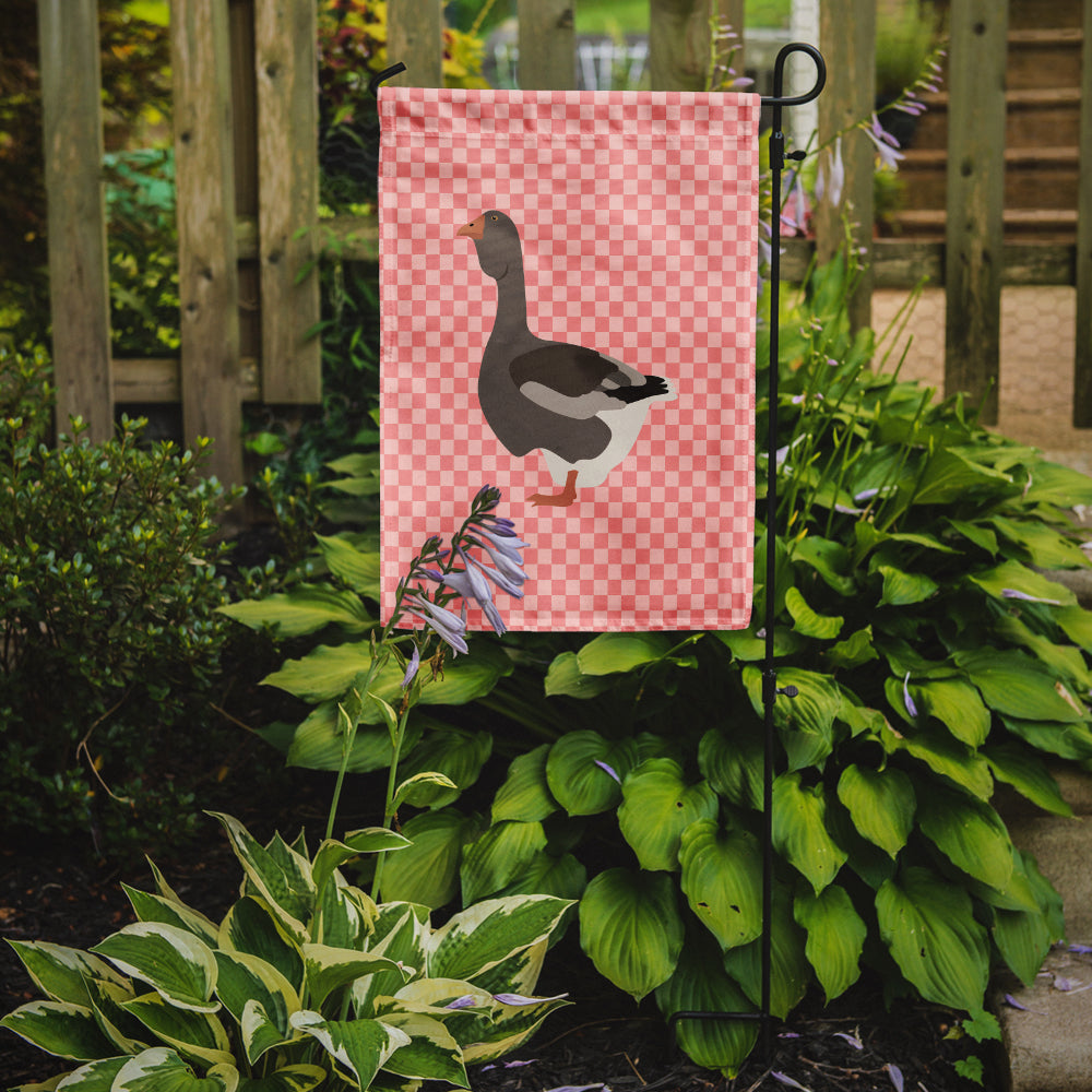 Toulouse Goose Pink Check Flag Garden Size