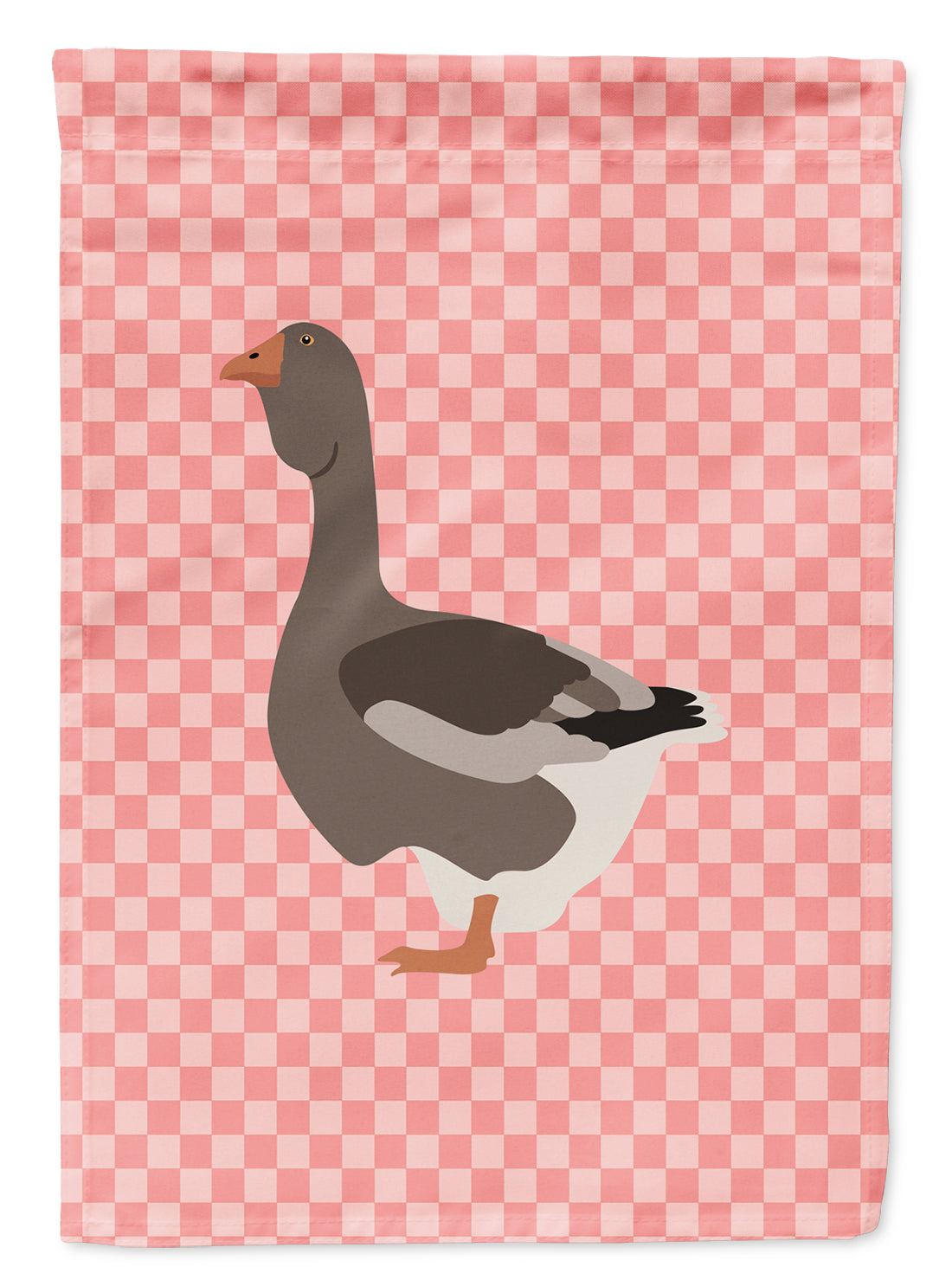 Toulouse Goose Pink Check Flag Garden Size  the-store.com.