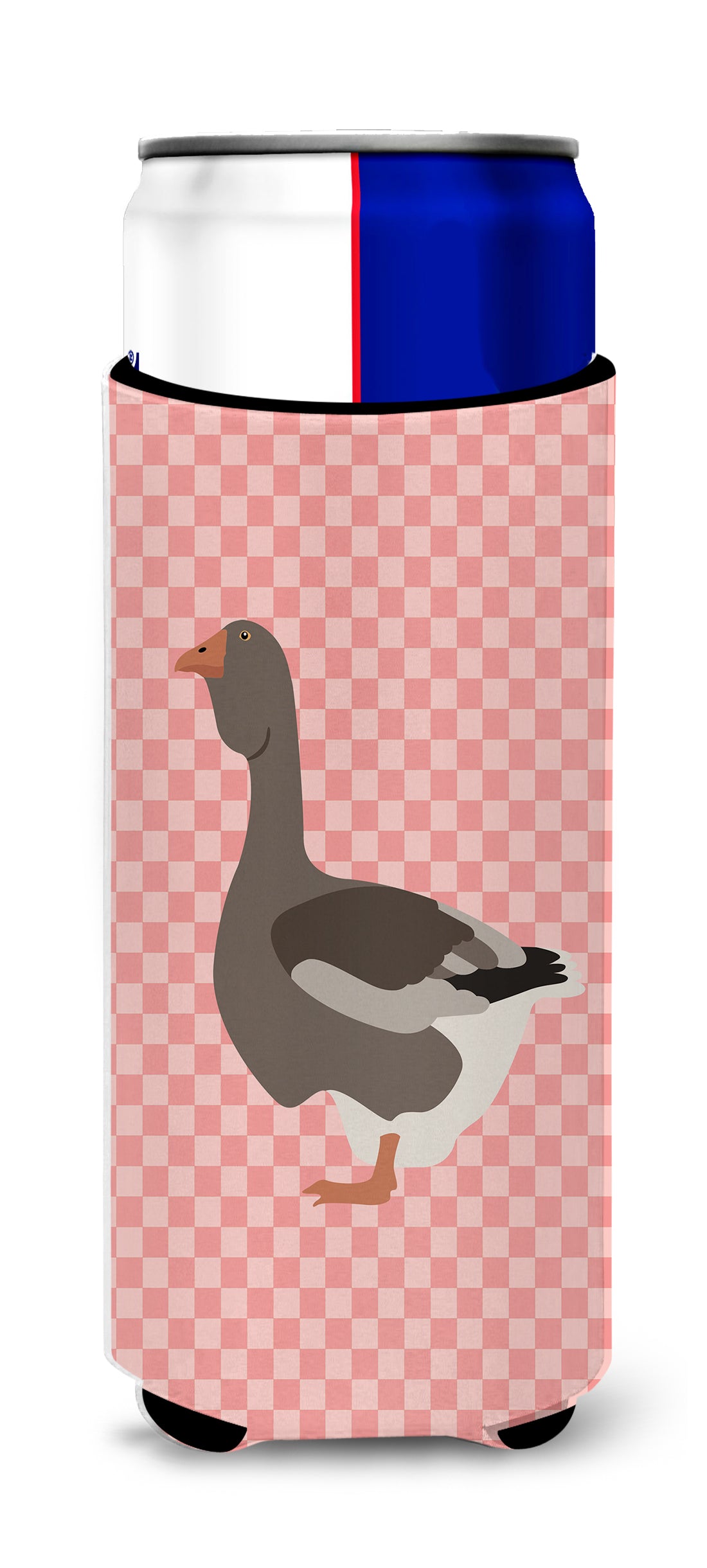 Toulouse Goose Pink Check  Ultra Hugger for slim cans
