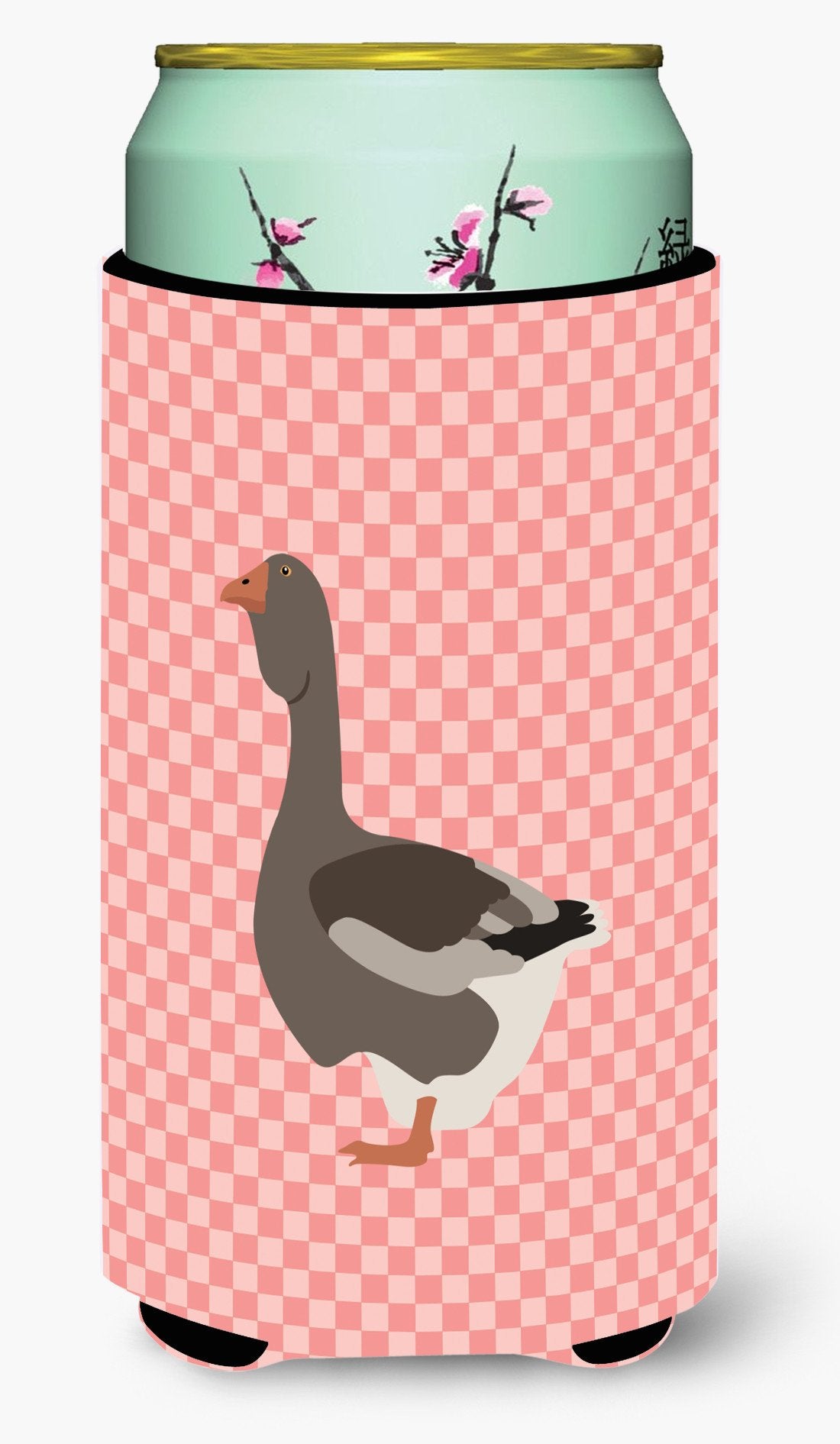 Toulouse Goose Pink Check Tall Boy Beverage Insulator Hugger BB7897TBC by Caroline's Treasures