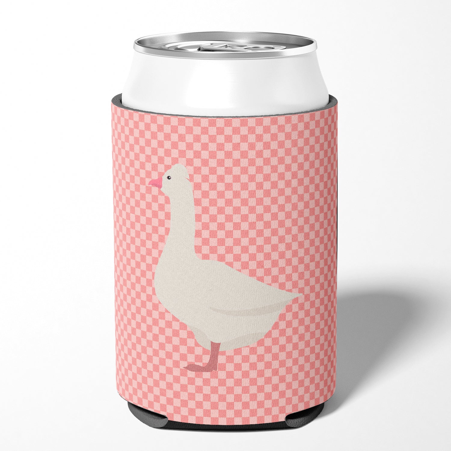 Roman Goose Pink Check Can or Bottle Hugger BB7898CC