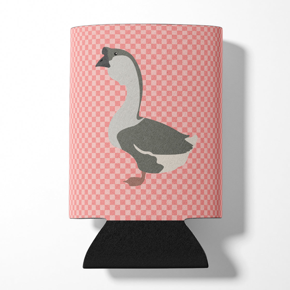 African Goose Pink Check Can or Bottle Hugger BB7899CC