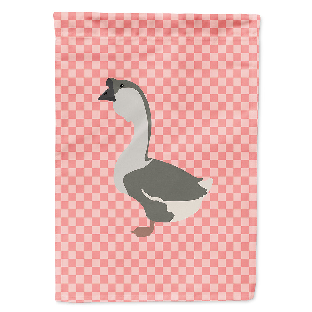 African Goose Pink Check Flag Canvas House Size BB7899CHF